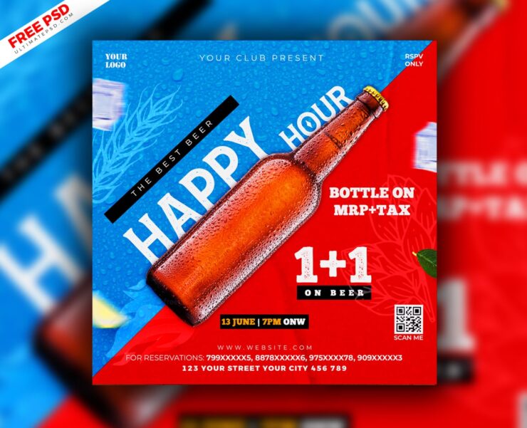 Beer Flyer Social Media Post Psd Free cover min