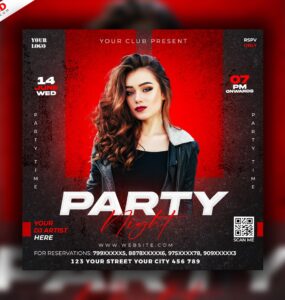 Party Night Club Social Media Post Template cover min