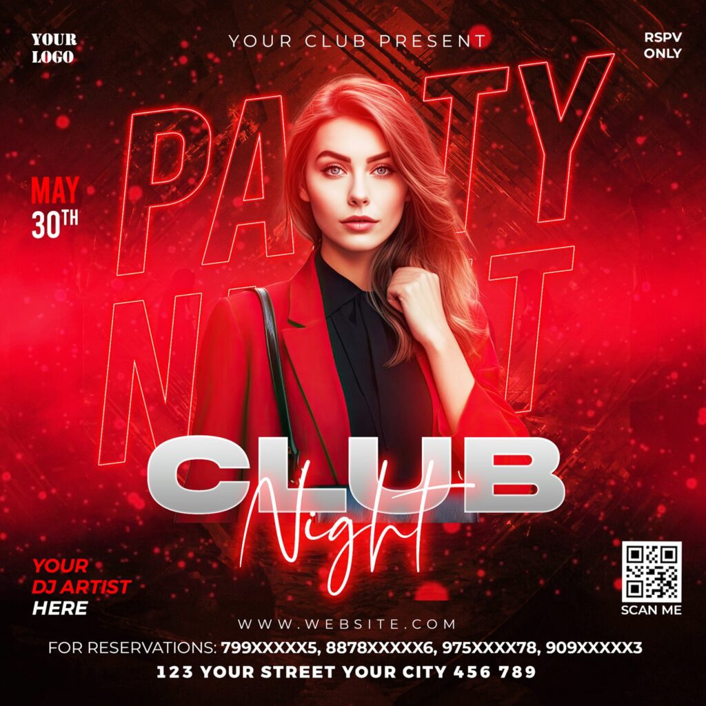 Party Night Social Media Post Free Psd min