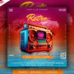 Retro 90s Music Party Social Media Post PSD