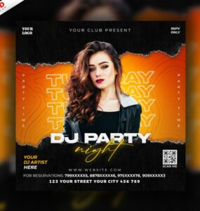 Thusday Dj Party Night Social Media Post Free Psd cover min