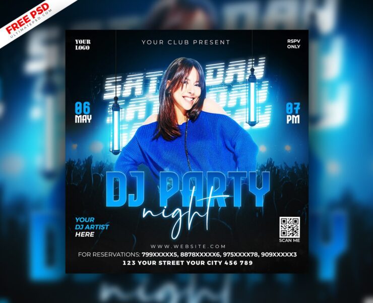 saturday dj party social media post cover min